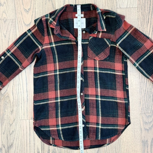 Thread & Supply Women’s Red Rock & Black Plaid Fleece Button Down Size Small - Picture 11 of 16